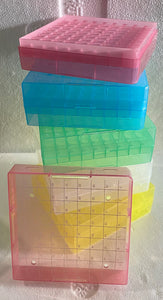 B5500-29-BOX : 81 Well Freezer Storage Rack, Lift Off Lid - Box of 20, assorted colours available
