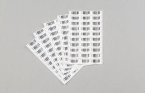 Triplicate pre-printed barcodes 25mm x 10mm